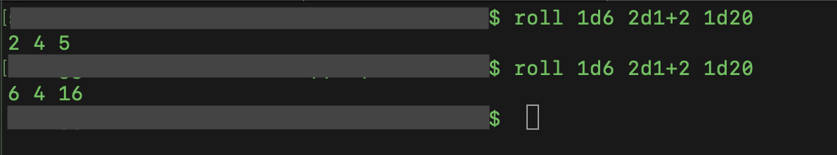 Multiple rolls on the same line using CRol