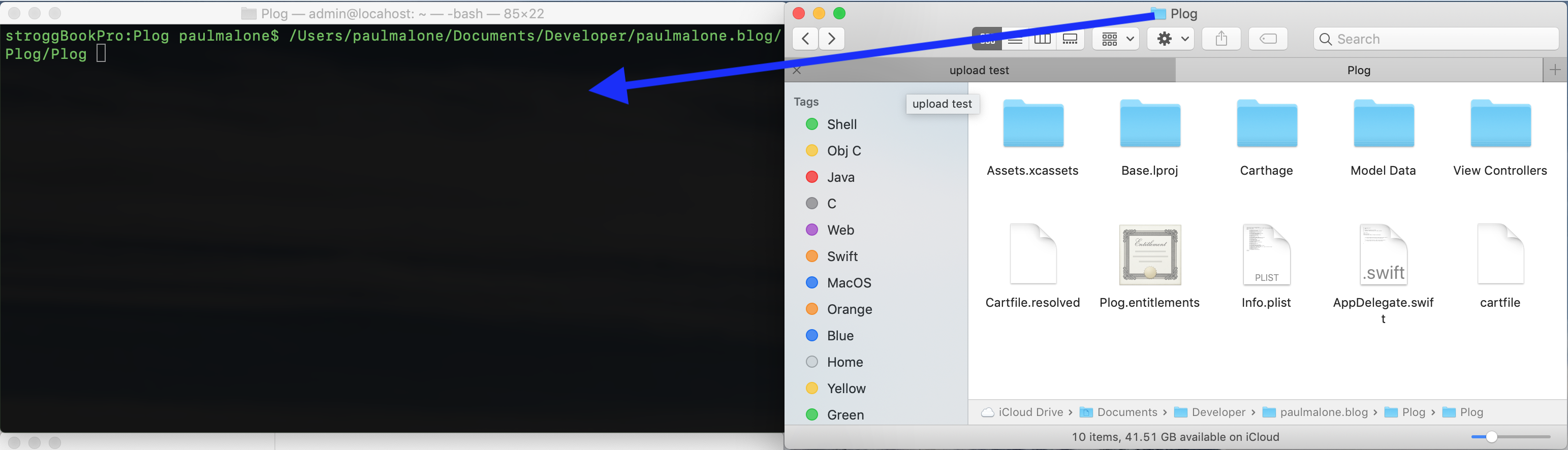 Opening a folder in terminal with folder icon from Finder